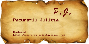 Pacurariu Julitta névjegykártya